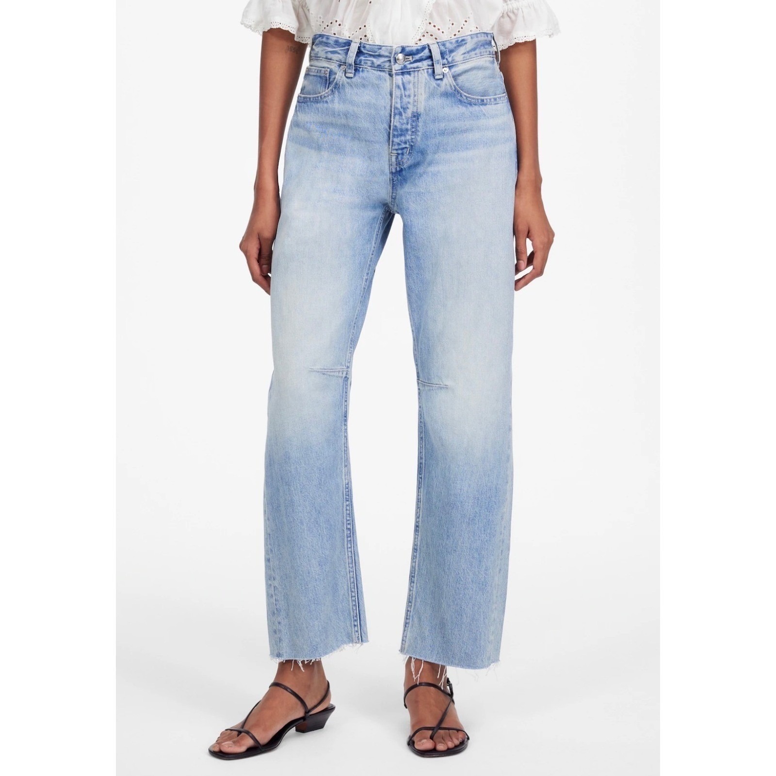 Madewell The Darted Barrel-Leg Jean Light Wash Denim Size 33 New